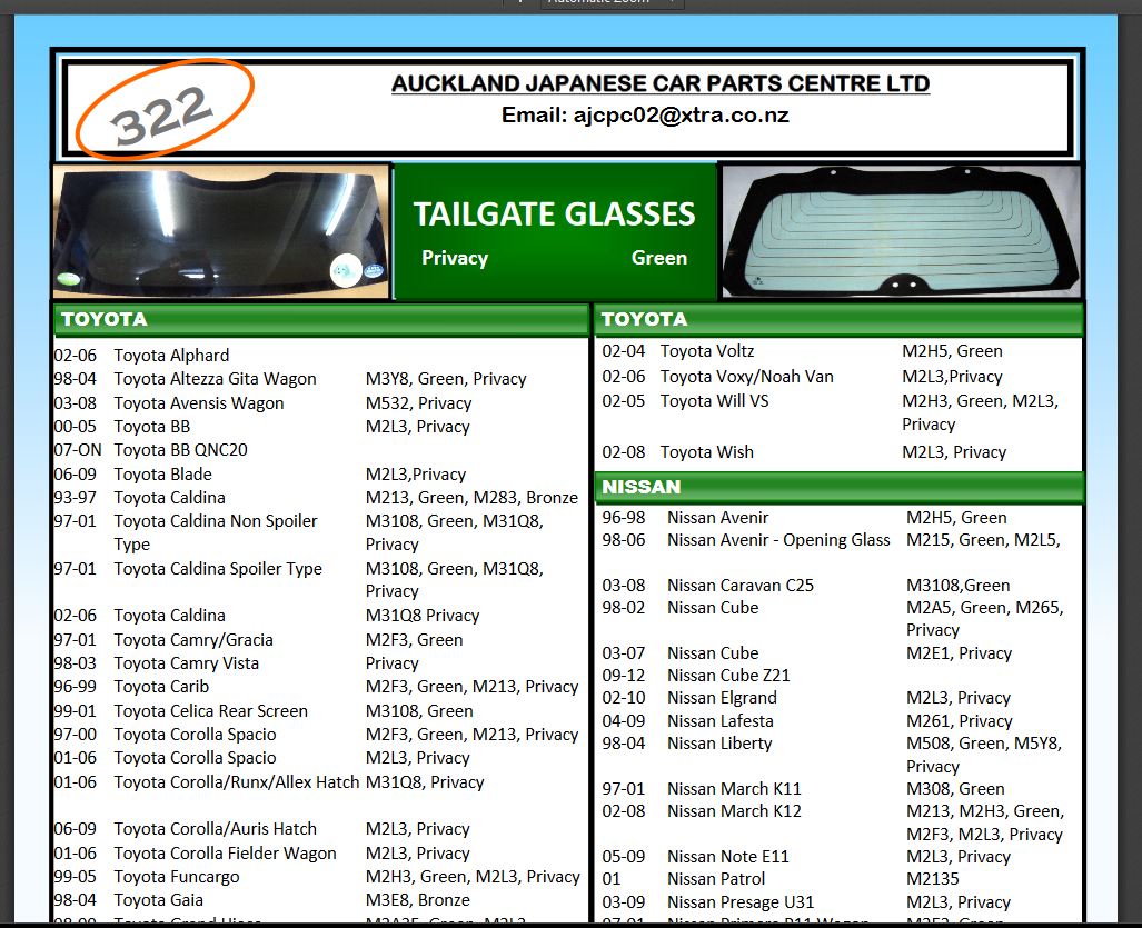 tailgate -glass